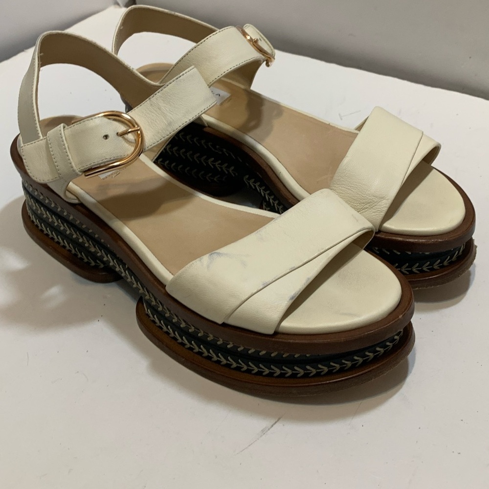 GABRIELA HEARST Leather Platform Wedge Sandals